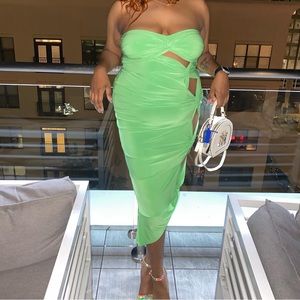 Scrapless green dress